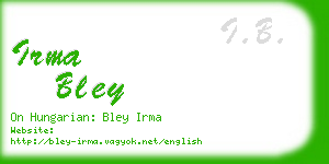 irma bley business card